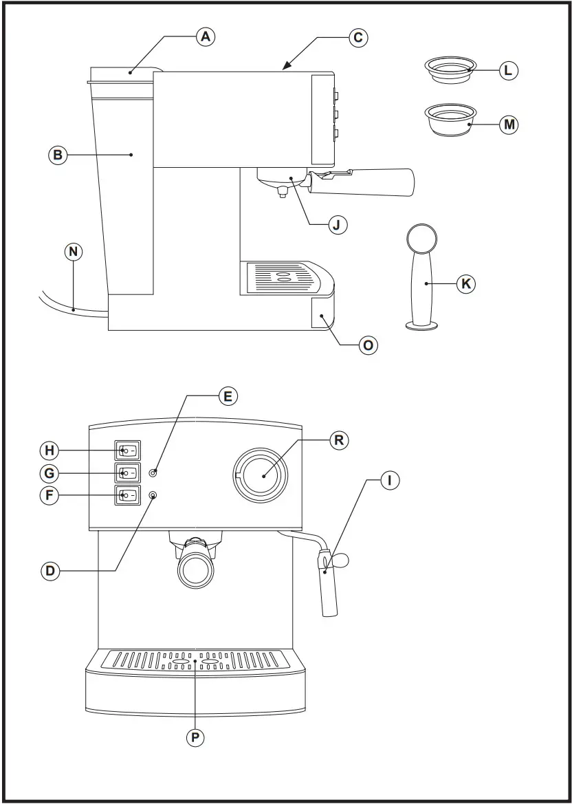 sOlac CE4483 Pump Espresso Machine - Figure 1