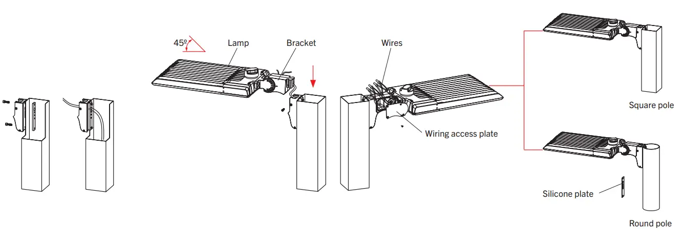 KEYSTONE KT-ALED-SF-1-KIT Optic Swap LED Area Light Fixture - Diagram