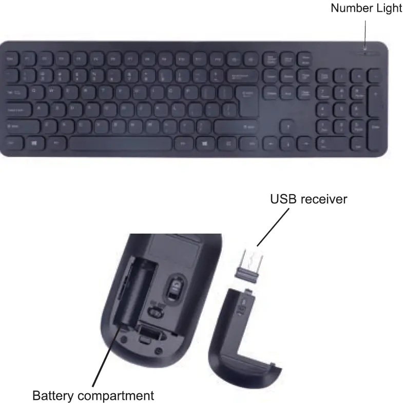 anko 43249053 2.4G Wireless Keyboard and Mouse Combo 01