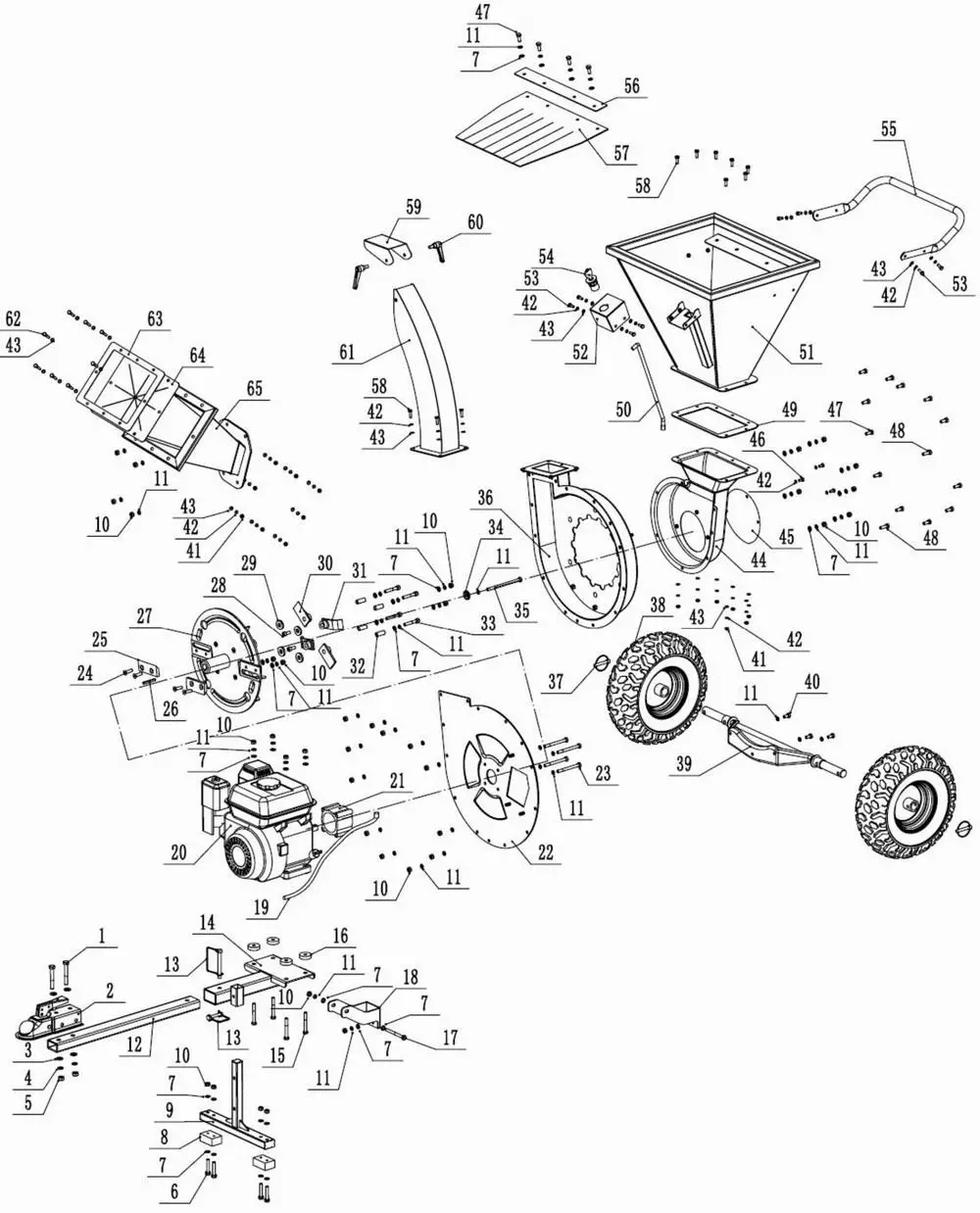 DK2 POWER 3 Inch Chipper Shredder OPC503 -Chipper
