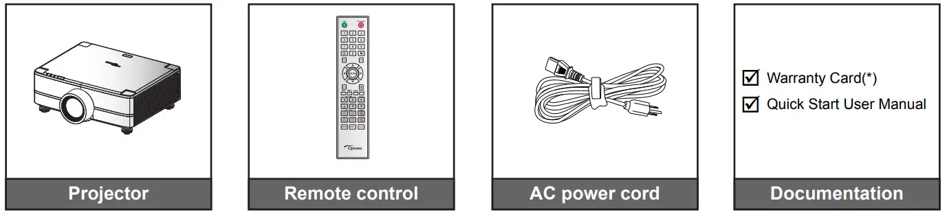 Optoma ZU920TST DLP Projector - Stanard Accessories