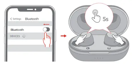 MPOW BH463A M12 True Wireless Earbuds - RESET