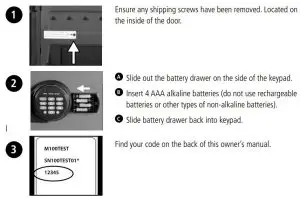 FIG 7 Preparing your safe for first time use