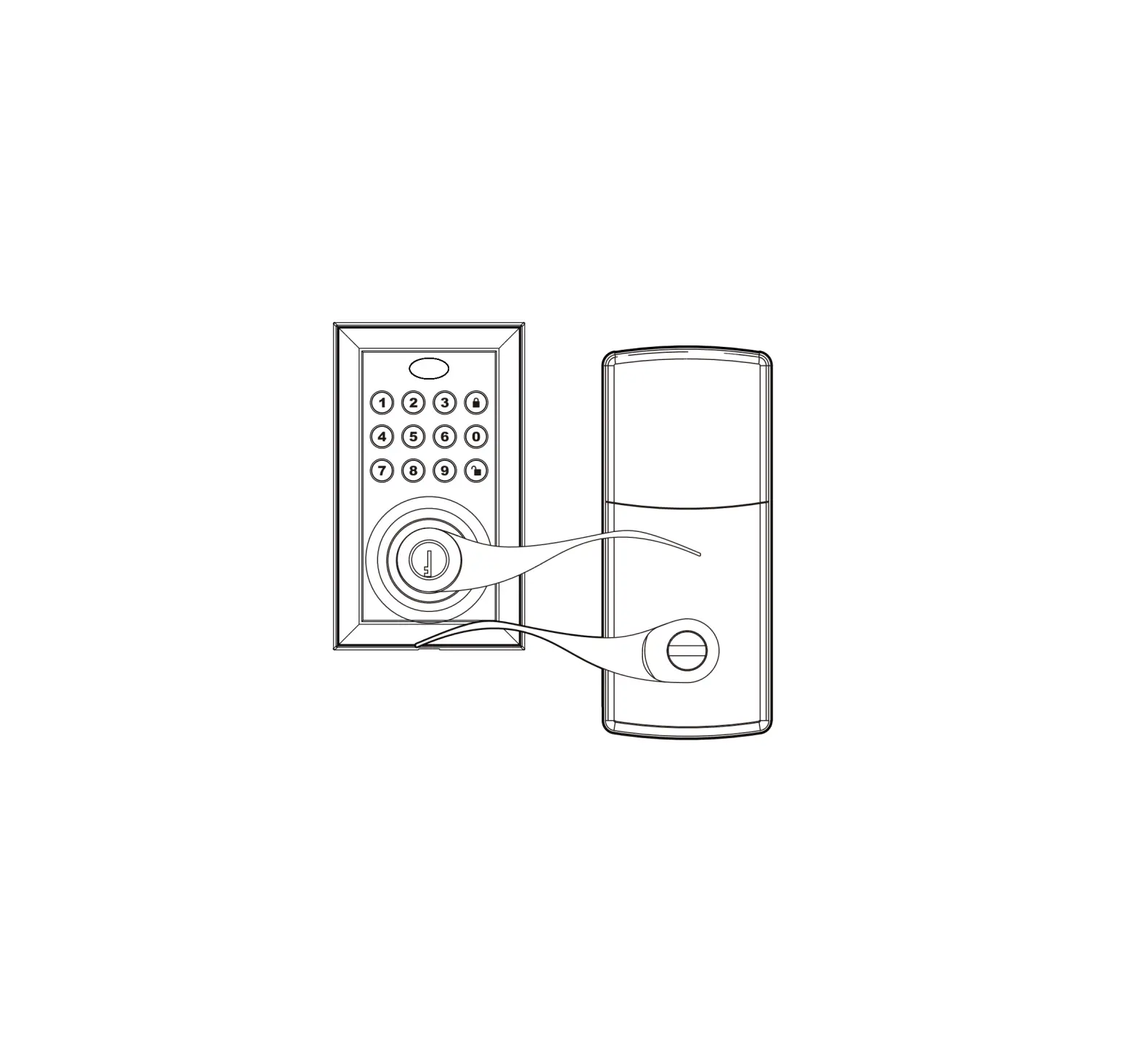 Bestten Dd1-l Contemporary Keyless Entry Door Lever With Electronic Keypad User Manual