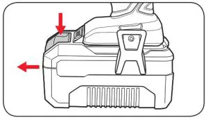 ozito PXIDS-300 18 V Cordless Impact Driver - Removing the Battery Pack
