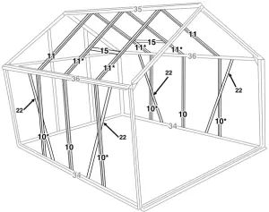 HARBOR FREIGHT 47712 6 ft ft Green House-Frames