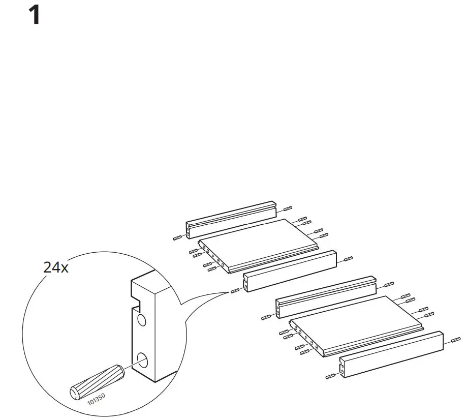 IKEA TROFAST Toy Storage with Wheels Instruction Manual - Installation 1