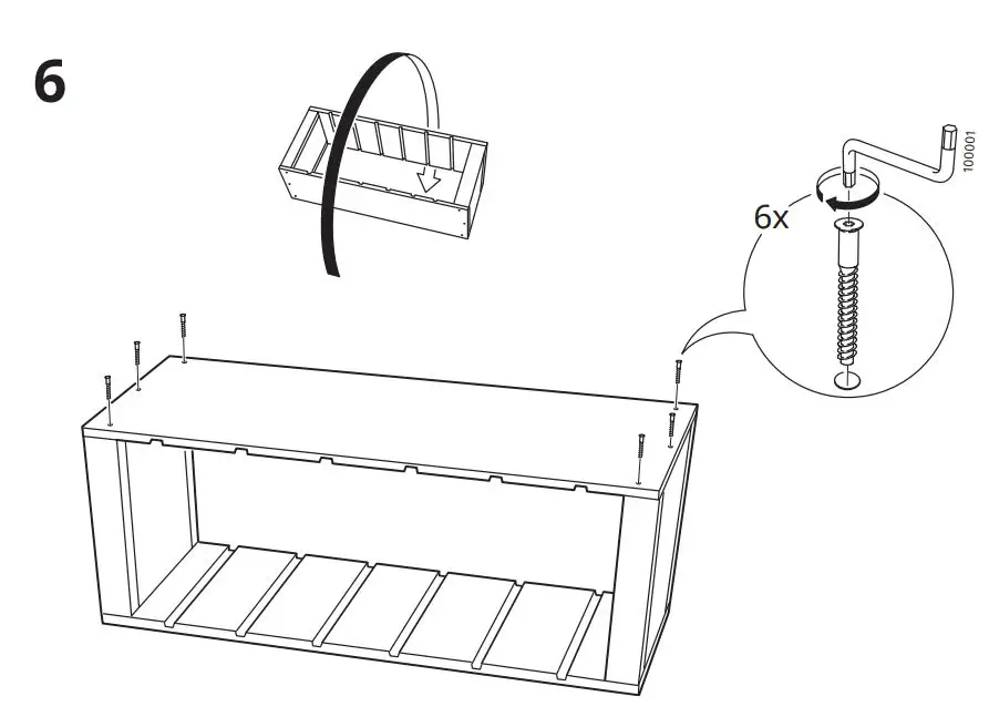 IKEA TROFAST Toy Storage with Wheels Instruction Manual - Installation 6