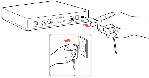 JDS LABS EL DAC II Digital Analogue Converter - power jack