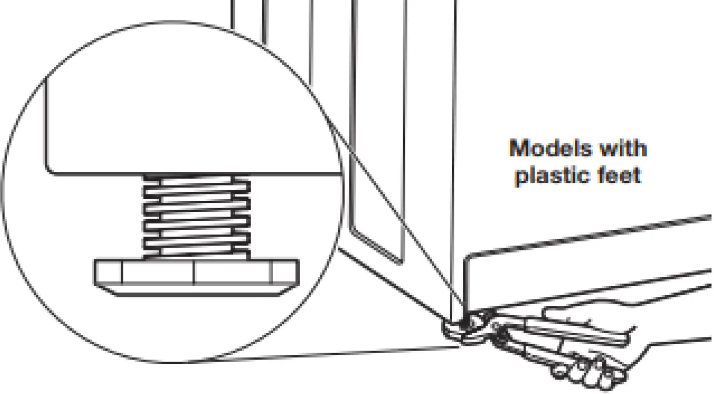 Adjust leveling feet