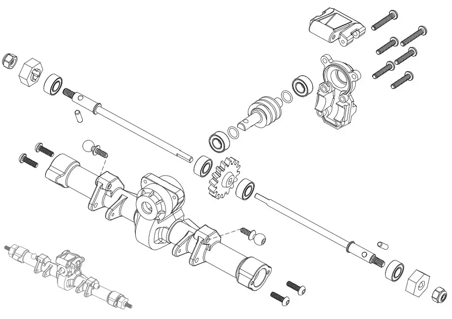 HORIZON Axial Deadbolt 1-24 Scale Electric 4WD- EXPLODED VIEWS 4