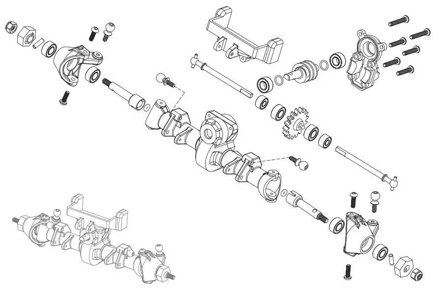 HORIZON Axial Deadbolt 1-24 Scale Electric 4WD- EXPLODED VIEWS 5