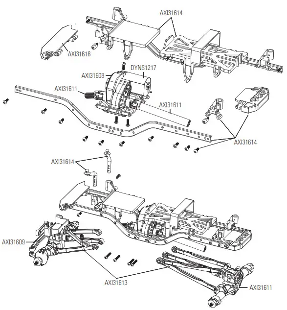 HORIZON Axial Deadbolt 1-24 Scale Electric 4WD- EXPLODED VIEWS 7