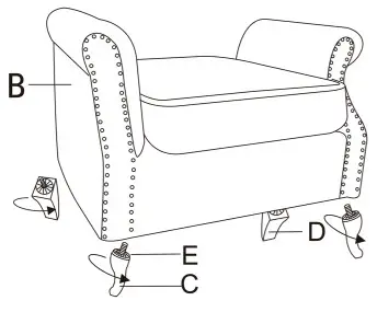 KGOPK 44222880 25.5 in. Gray Wide Standard Arm Chair - FIG