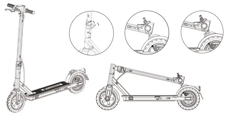 THORPE 197566 25 Electric Scooter User Manual - Folding and unfolding the scooter