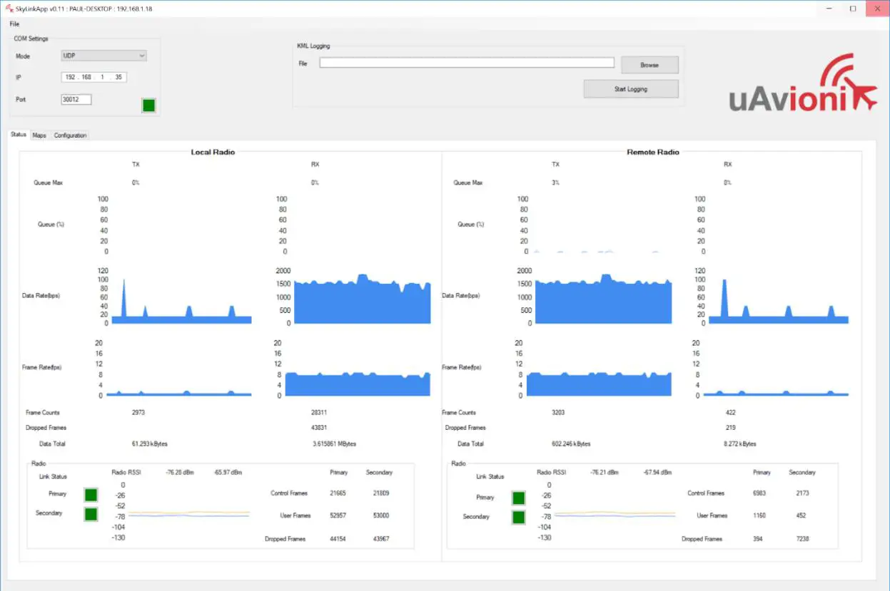 uAvionix microLink BVLOS C2 Data Link - skyLingApp and Mission Planner