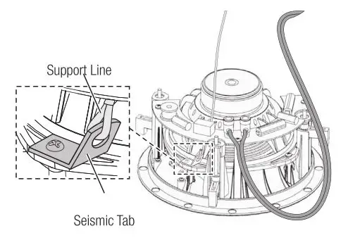 JBL Arena 6ICDT - Attach the speaker's seismic tab to a support line