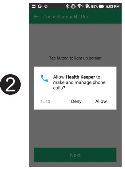 amor H2 Pro Smart Health Band - App 1