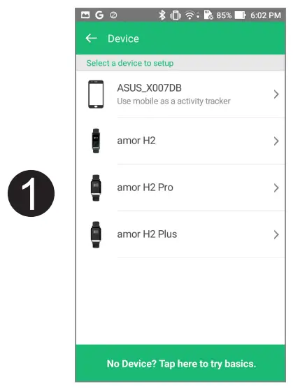 amor H2 Pro Smart Health Band - App