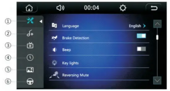 MCX MP5 Car Multimedia Player - Satting manu