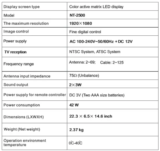 naxa NT-2500- 25-Inch -Class -Widescreen -FHD -TV -35