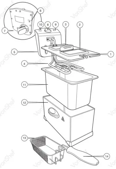 VonHaus 2013183 3L Deep Fat Fryer - Components