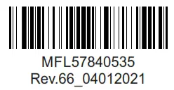 LG GL-S322RBCX 308 Litres Convertible+ Fridge with Smart Inverter Compressor - Bar code