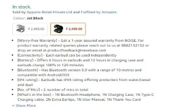 NOISE B083K4Z9WJ Touch Control Truly Wireless in-Ear Headphones - fig 1