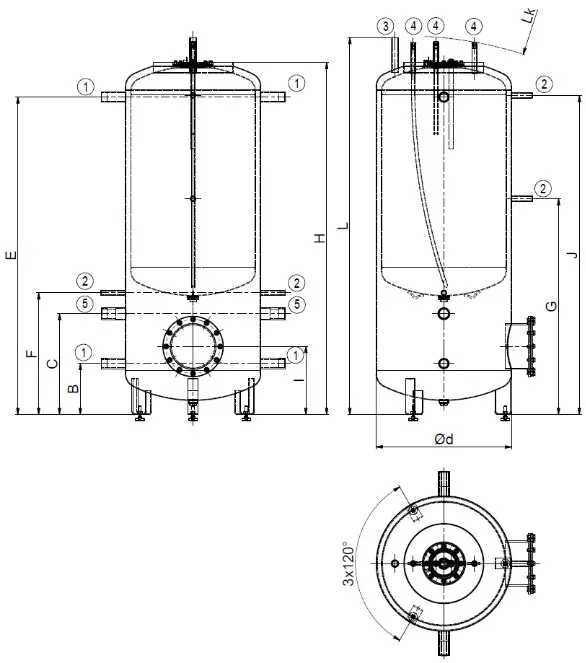 DRA ICE NADO 500-300 v1 Storage Tank - DIMENSIONS AND CONNECTION