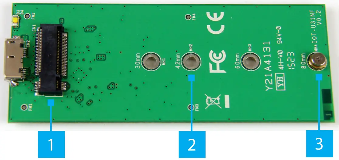 StarTech M 2 NGFF SATA Enclosure wUSB C Cable - Product Diagram 2