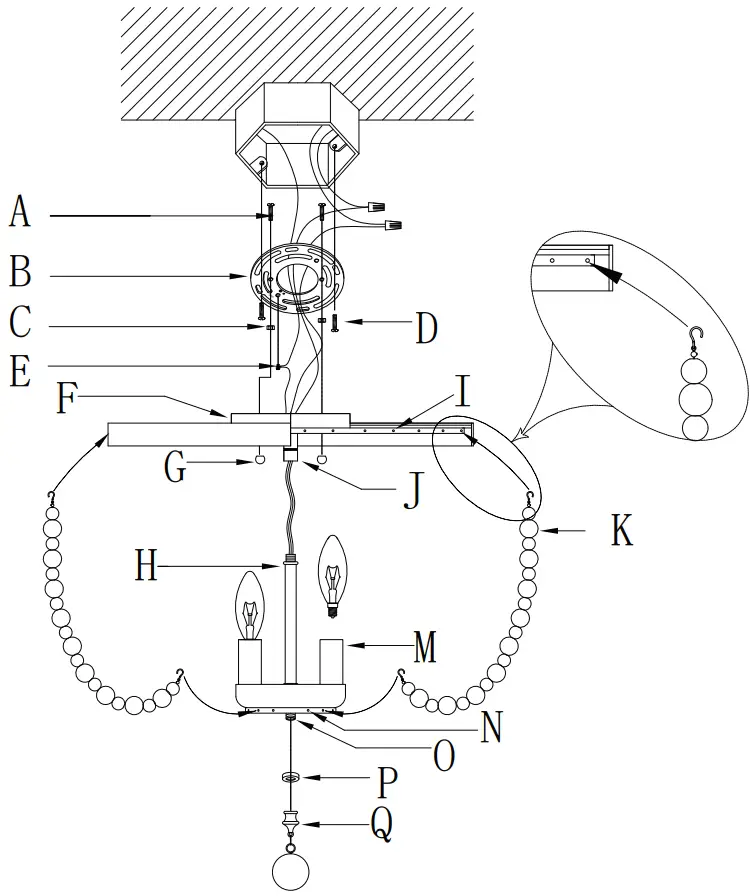 GOLDEN LIGHTING Tabitha Flush Mount 6890FM BLKCWB - FIG 4.
