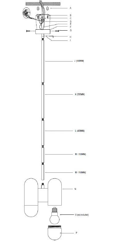 Lucci decor 011869 Capsule 3 Light Pendant Instruction FIG 1