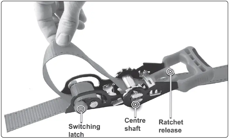 SEALEY TD1202SR Slide Ratchet Tie Down 32mm X 3m Polyester Webbing-2