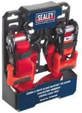 SEALEY TD1202SR Slide Ratchet Tie Down 32mm X 3m Polyester Webbing