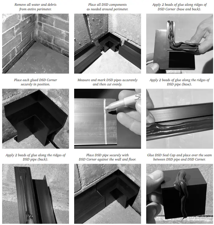 RadonAway 28619 1 Dual Seal Drain 6 Foot Channel Section - photo examples