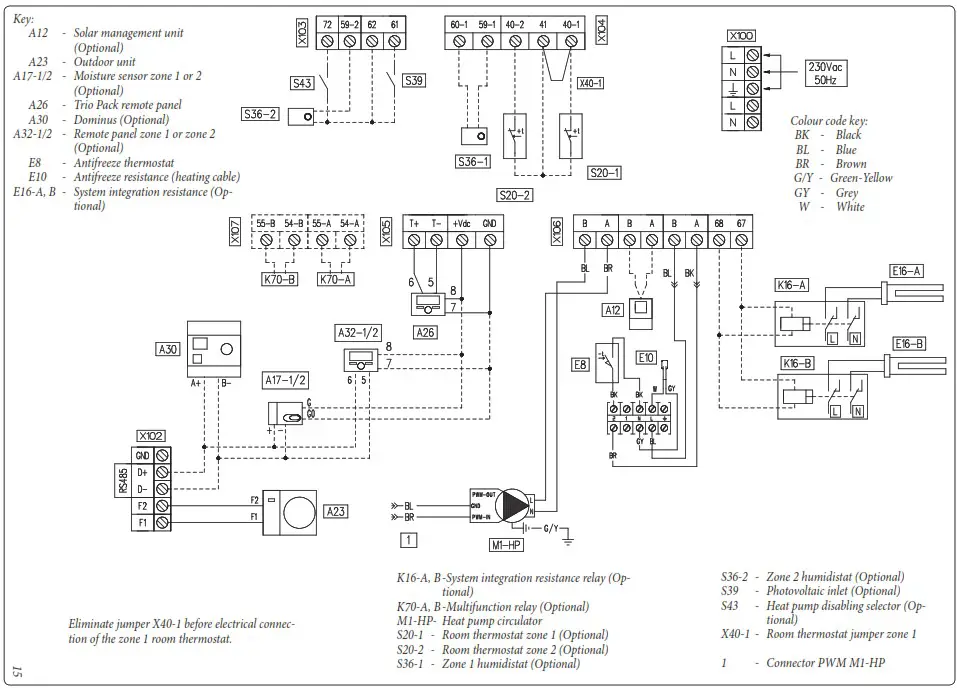 IMMERGAS COD 3 031603 Thermal Solar System Combination Kit For Trio Pack Electric - CONNECTION DIAGRAM