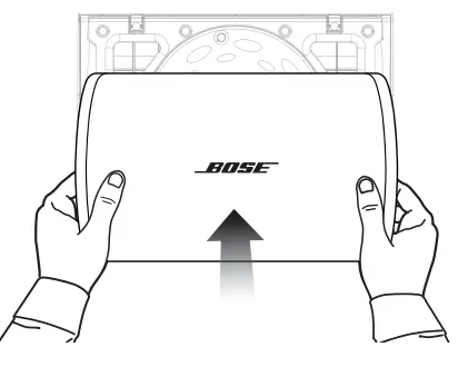 BOSE 201BDM5SEB Design Max DM5SE Surface Mount speaker Pair - Attaching the Grille