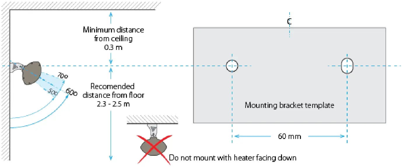 HERSCHEL ASPECT XL2 Wall Mounted Infrared Heaters XL 0322 - Figure 3