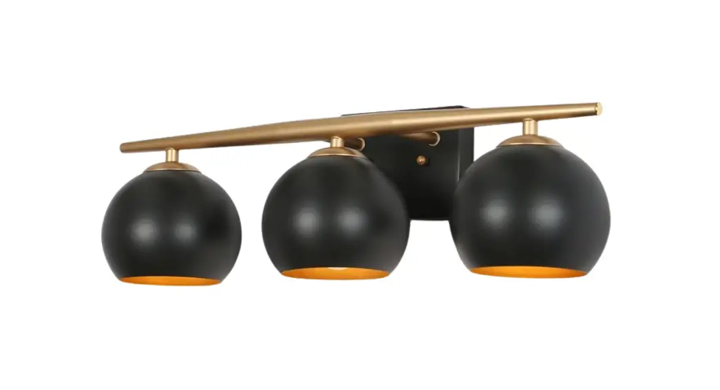 Uolfin A04855w3 Waco 22-inch 3-light Matte Black And Brass Gold In Bowl Shape Industrial Vanity Light Installation Guide