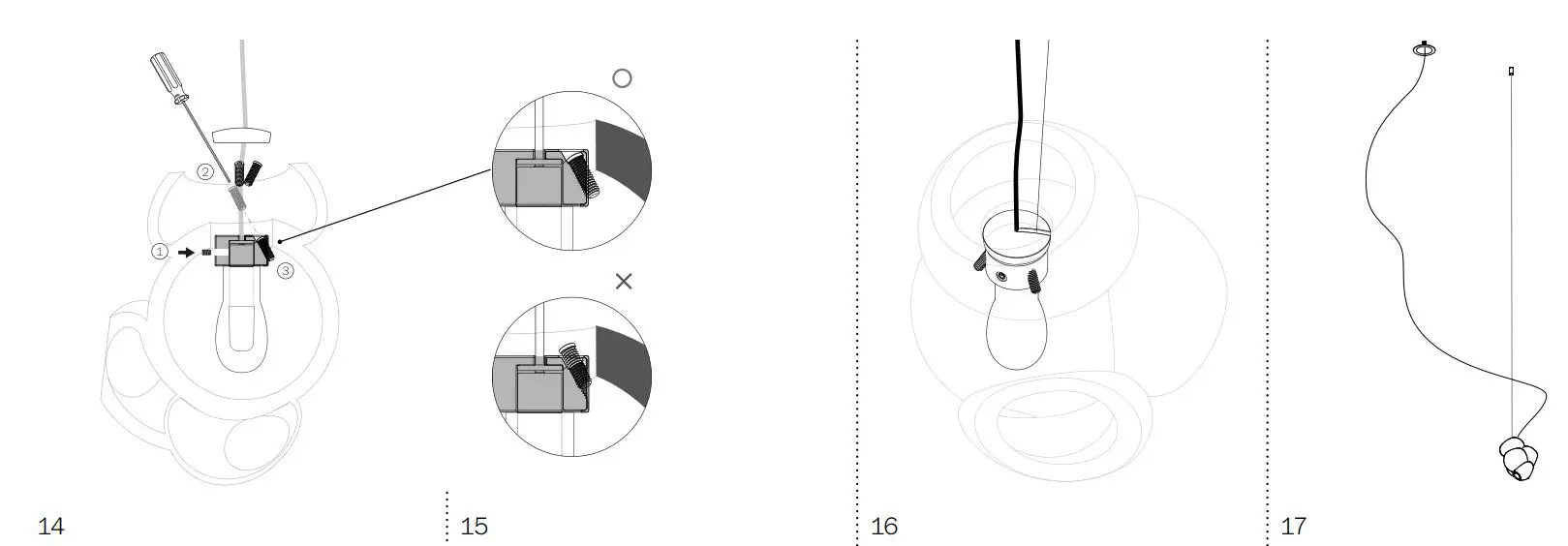 BOCCI 100.1mi Mini Innie Canopy Owner's Manual - Fig 14,17