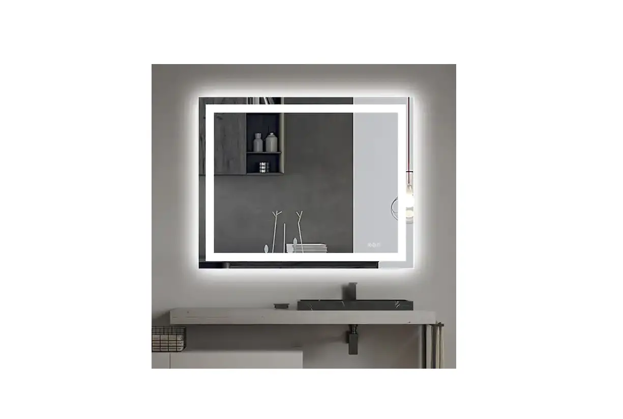 Exbrite Medium Rectangular Frameless Anti Fog Wall Bathroom Vanity Mirror User Manual