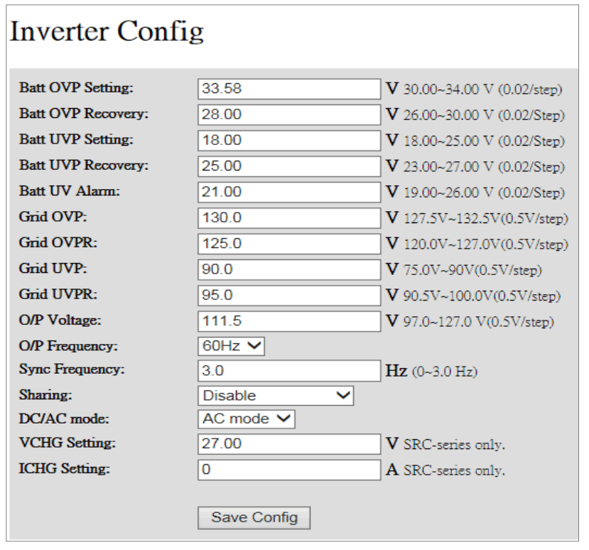 COTEK SN-1 PLUS Inverter Supply - Inverter Config