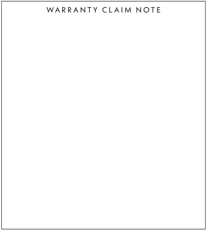 Grizzly GR 48 Novinka - WarranTY ClaIm nOTe