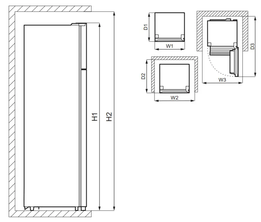 Electrolux LTB1AF28U0 Fridge-Freezer Freestanding- Dimensions