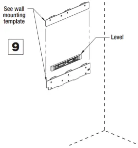 Attach mounting brackets to wall