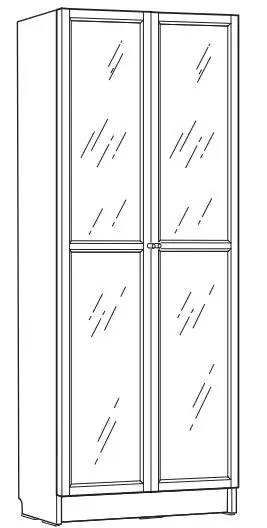 IKEA BILLY Bookcase with OXBERG Glass Doors