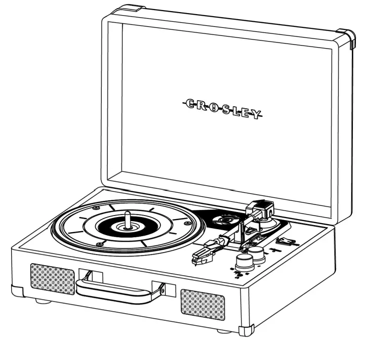 CROSLEY Cruiser Plus CR8005F Vintage Bluetooth In Out Suitcase Turntable