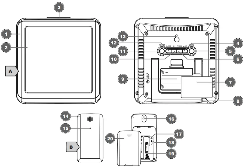 BRESSER ClimaTemp TB Sensor Weather Station-Parts
