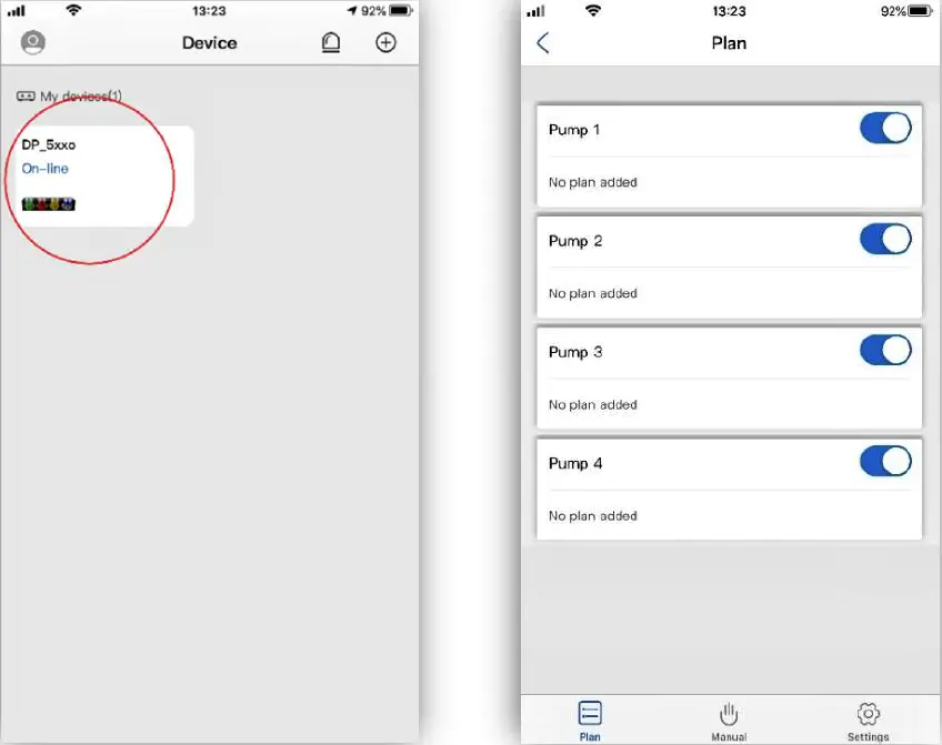 Programming the dosing pump