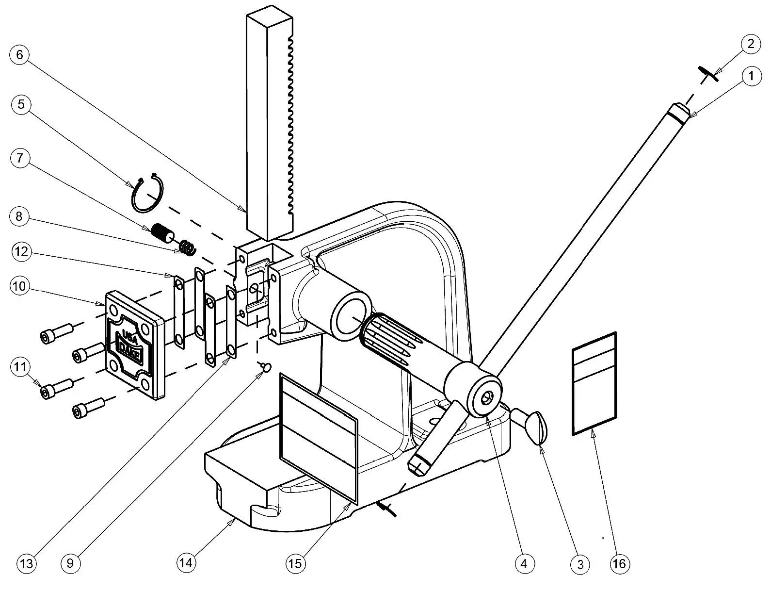 DAKE X Single Leverage Arbor Press Fig3